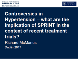 Controversies in Hypertension – what are the implication of SPRINT in the context of recent treatment trials?