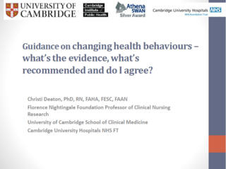 Guidance on changing health behaviours – what is the evidence, what’s recommended, and do I agree?