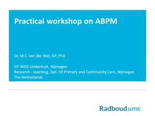 Slides | Practical workshop on ABPM 