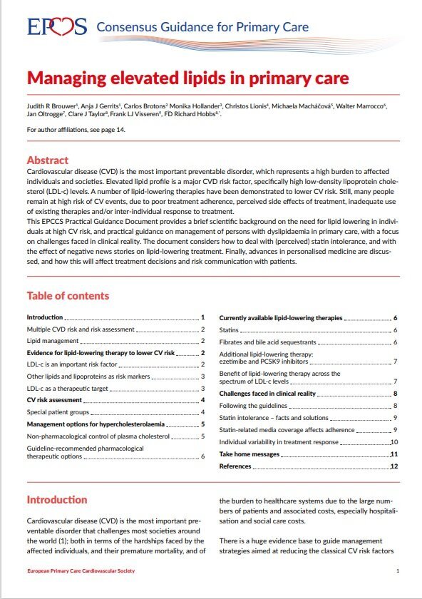 EPCCS Practice Guidance on Lipids 2018