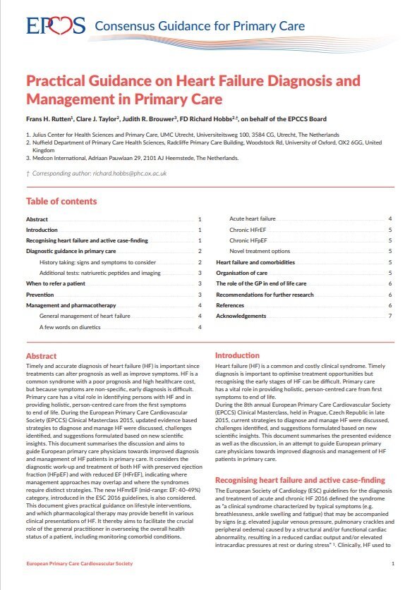 EPCCS Practice Guidance Heart Failure 2017